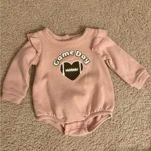 Nicole miller baby girl game day bubble romper size 6-9 months